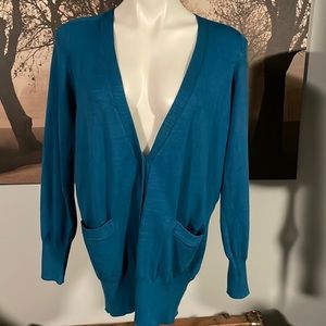 Kenar Teal Cardigan - M